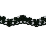 2.8CM (1 1/8") SCALLOPED BRIDAL LACE TRIM WITH FAUX PEARLS