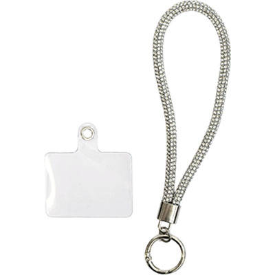 RHINESTONE WRISTLET KEYCHAIN WITH PHONE TETHER TAB