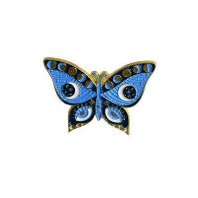 FASHION ENAMEL PIN "LARGE BLUE BUTTERFLY"