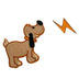 FASHION ENAMEL PIN AND APPLIQUE SET "DOG & LIGHTNING"