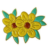 FASHION ENAMEL PIN "YELLOW FLOWERS"