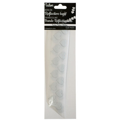 REFLECTIVE TAPE - SMALL HEARTS - IRON ON 2CM*15CM