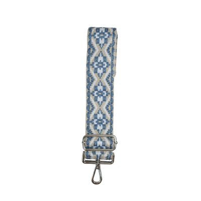 BAG STRAP BLUE GEOMETRIC PRINT