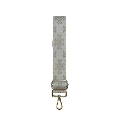 BAG STRAP GREY GEOMETRIC PRINT