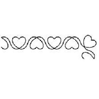 QUILTING STENCIL SCROLLING HEARTS BORDER. EL66 2-1/2''