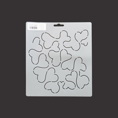 EL44  7-1/2" HEART STIPPLE QUILTING STENCIL