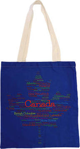 Printed Canada Themed Canvas Tote