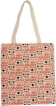 Printed Canada Themed Canvas Tote