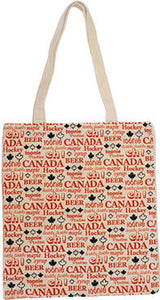 Printed Canada Themed Canvas Tote