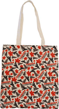 Printed Canada Themed Canvas Tote