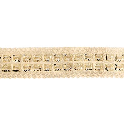 SEQUIN EMBROIDERED TRIM 4.6CM
