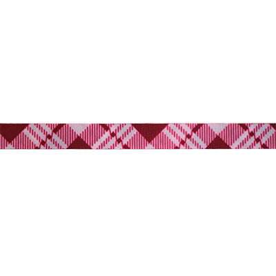 10MM (3/8") WOVEN TAPE TARTAN DIAGONAL PRINT DOUBLE FACED (KJT1572)
