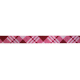 10MM (3/8") WOVEN TAPE TARTAN DIAGONAL PRINT DOUBLE FACED (KJT1572)