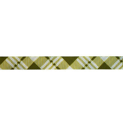 10MM (3/8") WOVEN TAPE TARTAN DIAGONAL PRINT DOUBLE FACED (KJT1572)