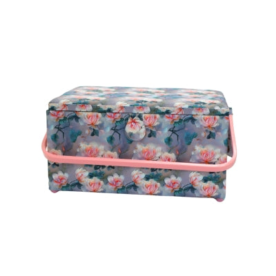 SEWING BASKET WITH PLASTIC HANDLE - LARGE