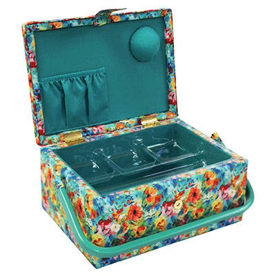 Sewing Basket with Plastic Handle - Small