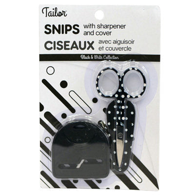 SNIPS WITH SHARPENER AND COVER - 9CM