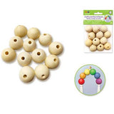 CRAFTWOOD ROUND BEADS-25MM CW334G