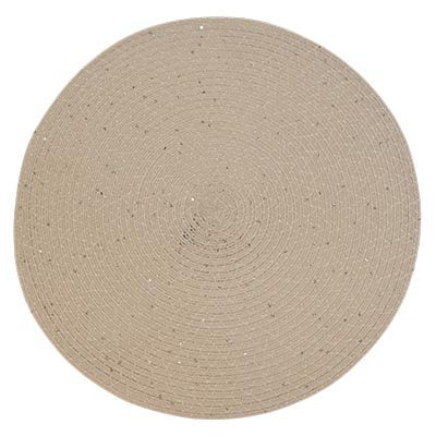 ROUND WOVEN PLACEMAT WITH SEQUIN