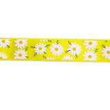 SINGLE FACE SATIN RIBBON 16mm - YELLOW WITH DAISY PRINT