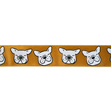 SINGLE FACE SATIN HAPPY DOG RIBBON 25MM (1")