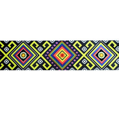 SINGLE FACE SATIN RIBBON WITH GEOMETRIC PRINT 38MM (1.5")