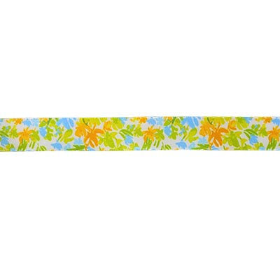 SINGLE FACE SATIN WATERCOLOUR FLORAL RIBBON 16MM (5/8")