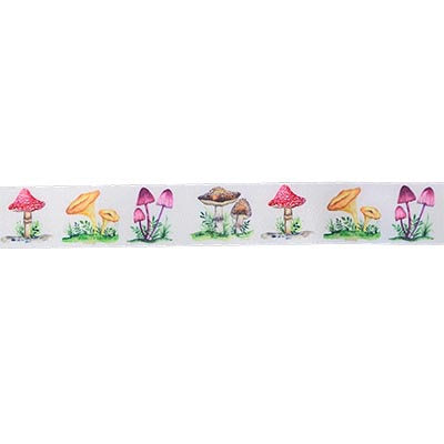 SINGLE FACE SATIN RIBBON WITH MUSHROOMS 22MM (7/8")