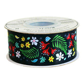 38MM (1 1/2) SINGLE FACE SATIN RIBBON WITH FLORAL PRINT