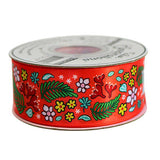 38MM (1 1/2) SINGLE FACE SATIN RIBBON WITH FLORAL PRINT