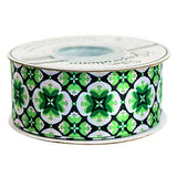 38MM (1 1/2) SINGLE FACE SATIN RIBBON WITH GEOMETRIC PRINT