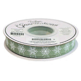 SINGLE FACE WOVEN RIBBON-SNOWFLAKES 16MM (5/8")