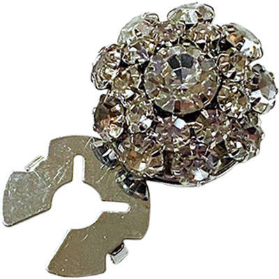 ROUND FLORAL RHINESTONE BUTTON COVER