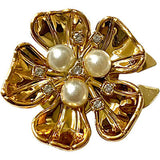 RHINESTONE AND PEARL FLOWER BUTTON COVER