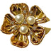 RHINESTONE AND PEARL FLOWER BUTTON COVER