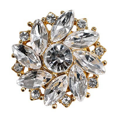 TIERED FLORAL RHINESTONE BUTTON COVER