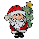 APPLIQUE SANTA WITH CHRISTMAS TREE IRON ON