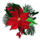 APPLIQUE POINSETTIA FLOWER IRON ON