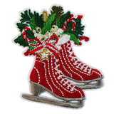 APPLIQUE CHRISTMAS ICE SKATES IRON ON