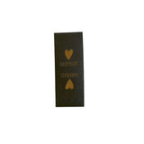 6136889 LEATHER LOOK FOLDOVER LABEL "HANDMADE & HEART" 8CM x 3CM