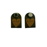 LEATHER LOOK FOLDOVER LABEL "HEART"
