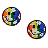APPLIQUE RAINBOW SMILEY FACE STICK ON IRON ON