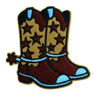 APPLIQUE COUNTRY COWBOY BOOTS IRON ON