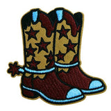 APPLIQUE COUNTRY COWBOY BOOTS IRON ON