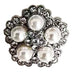RHINESTONE BUTTON FLOWER WITH PEARLS 19MM
