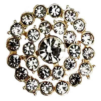 【Llife】BOTTON BROOCH Stunning gold plated vintage look retro wolf collar chain