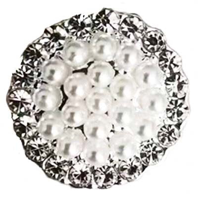 RHINESTONE BUTTON WITH PEARL CLUSTER 17.5MM