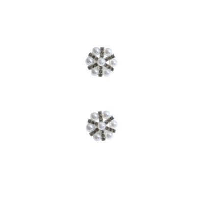 SMALL PEARL AND RHINESTONE CLUSTER BUTTON 15MM