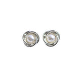 WOVEN WITH PEARL CENTER BUTTON 20MM
