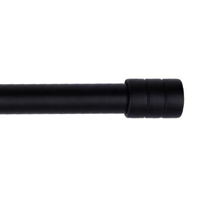 DRAPERY ROD WITH 2 LINES CYLINDER FINIALS 72-144 INCH